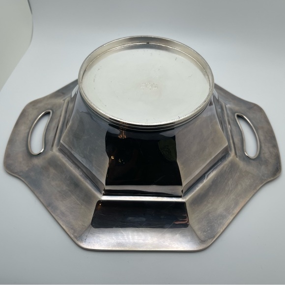 1920s KROME KRAFT FARBER BROS NYC Octagon Serving Por Dish with Lid SILVERCRAFT - Picture 5 of 14